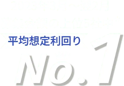 2023年募集金額の上位10社中平均利回りNo.1